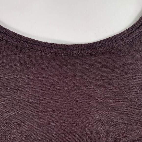 ANN DEMEULEMEESTER Size M Brown Jersey Scoop Neck Casual Top - Picture 4 of 6